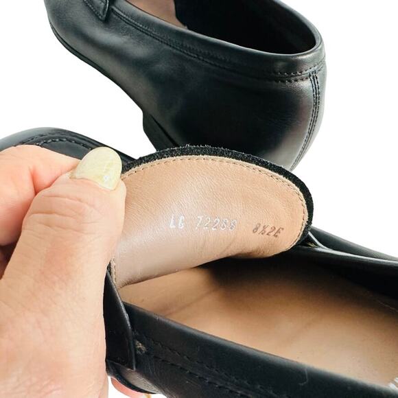 SALVATORE FERRAGAMO Asten Black Smooth Leather Bit Loafer Size 8.5 E Wide #72266 - Picture 11 of 13
